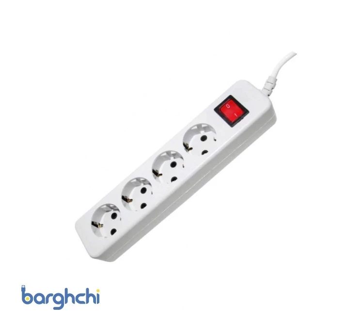 4 خانه ارت دار با کلید و کابل 3 متر پارت الکتریک مدل 294