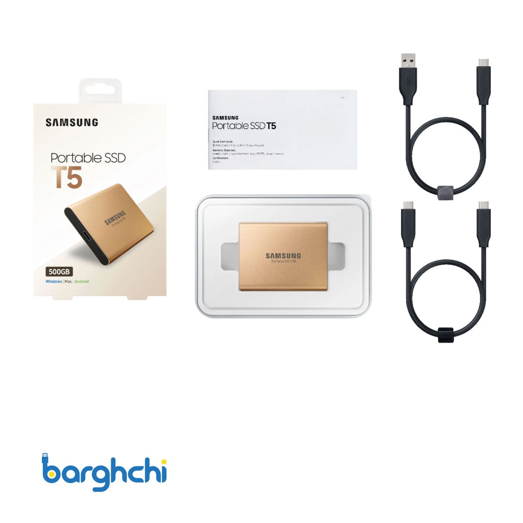 حافظه اس اس دی سامسونگ T5 USB 3.1 Gen 2 ظرفیت 500 گیگابایت