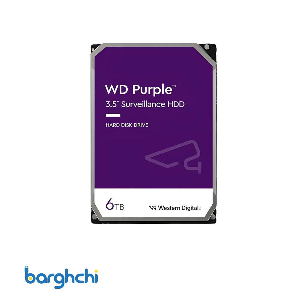حافظه اچ دی دی وسترن دیجیتال  Purple Surveillance WD64PURZ ظرفیت 6 ترابایت